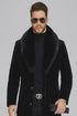 Men Long Faux Fur Coat Black