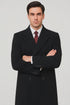 Full Length Mens Double Breasted Wool Overcoat - Black Topcoat