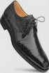 Men's Genuine Alligator Black  Derby Lace-Up Shoes By Mezlan Made In Spain Brand