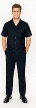 Mens Walking Suit in Color Black Leisure Suit Casual Matching Shirt and Pants $99