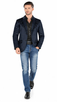 Lamasini Men's Embroidered Western Blazer – Slim Fit (ID 506)
