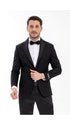 Mens Black Tuxedo - New Year Christmas Sequin Sparkly Shiny Holiday Dinner Jacket + Pants