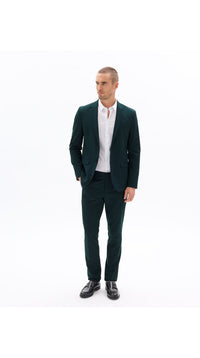 Slim Bi-Stretch Suit Jacket - Dark Green