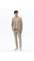 Slim Fit Bi-Stretch Suit Jacket - Dark Beige