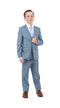 Perry Ellis Boy's Sharkskin 5-Piece Suit - Smoke Blue