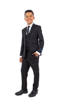 Perry Ellis Boy's 5-Piece Solid Suit - Black