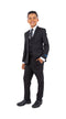 Perry Ellis Boy's 5-Piece Solid Suit - Black