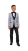 Perry Ellis Boys' 5-Piece Solid Tuxedo - Light Grey and Black