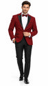 Mens Burgundy Tuxedo - Maroon Wine Color Sequin Sparkly Shiny Dinner Jacket + Pants