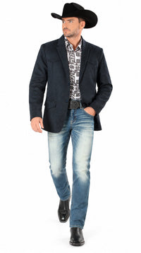 Montero Men's Plain Western Blazer – Slim Fit (ID 2184)