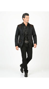 Montero Men's Embroidered Western Blazer – Slim Fit (ID 2178)