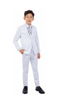 Stacy Adams Boy's 5-Piece Solid Suit - White