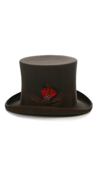 Brown Wool Felt Top Hat for Men