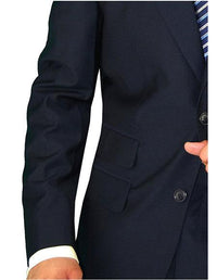Navy Blue Suit - Navy Suit Mens Dark Navy 2 Button Side Vents Peak Lapel Modern Fit Suits