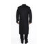 Mens Charcoal Three Button Fur Collar Big And Tall Overcoat