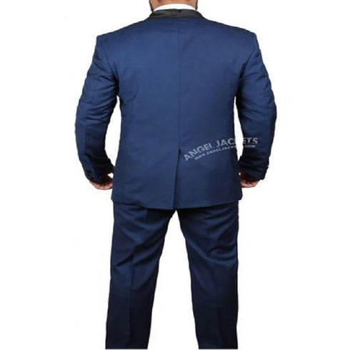 Men's Shawl Lapel Midnight Blue Two Piece James Bond Outfit