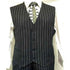 1920'S Gangster Bold Pinstripe Stripe Men's Stripe Mars Dark Blue Fashion Vested Suit Pleated Pant