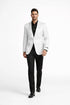Prom Tuxedo 2026 - Men's Slim Fit Wedding & Prom Tonal Paisley White Tuxedo Jacket