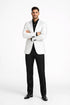 Prom Tuxedo 2026 - Men's Slim Fit Wedding & Prom Tonal Paisley White Tuxedo Jacket