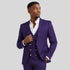 Purple and Gold Suit Peak Lapel with Vest 3 Piece suit Modern Fit