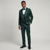 Men's Green Velvet Patterned Shawl Lapel Tuxedo Set for Wedding & Prom