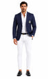 Purple Pinstripe Blazer With White Pants - Suit - Party Blazer