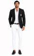 Purple Pinstripe Blazer With White Pants - Suit - Party Blazer