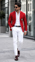 Purple Pinstripe Blazer With White Pants - Suit - Party Blazer