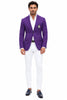 Purple Pinstripe Blazer With White Pants - Suit - Party Blazer