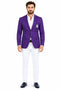 Purple Pinstripe Blazer With White Pants - Suit - Party Blazer