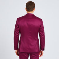 Purple Satin Tuxedo Set – 4-Piece Statement for Weddings & Proms