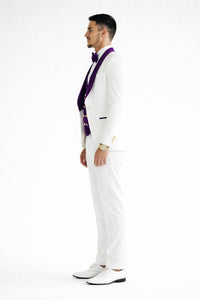 Purple Prom Suit - Purple Prom Outfit -White and Purple Prom  Tuxedo
