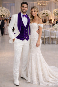 Purple Prom Suit - Purple Prom Outfit -White and Purple Prom  Tuxedo