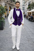 Purple Prom Suit - Purple Prom Outfit -White and Purple Prom  Tuxedo