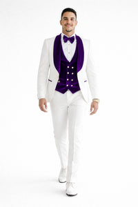 Purple Prom Suit - Purple Prom Outfit -White and Purple Prom  Tuxedo