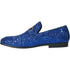 Bravo Mens Modern Glitter Sequin Prom Tuxedo Buckle Loafer in Royal Blue - Men's Dress Shoes