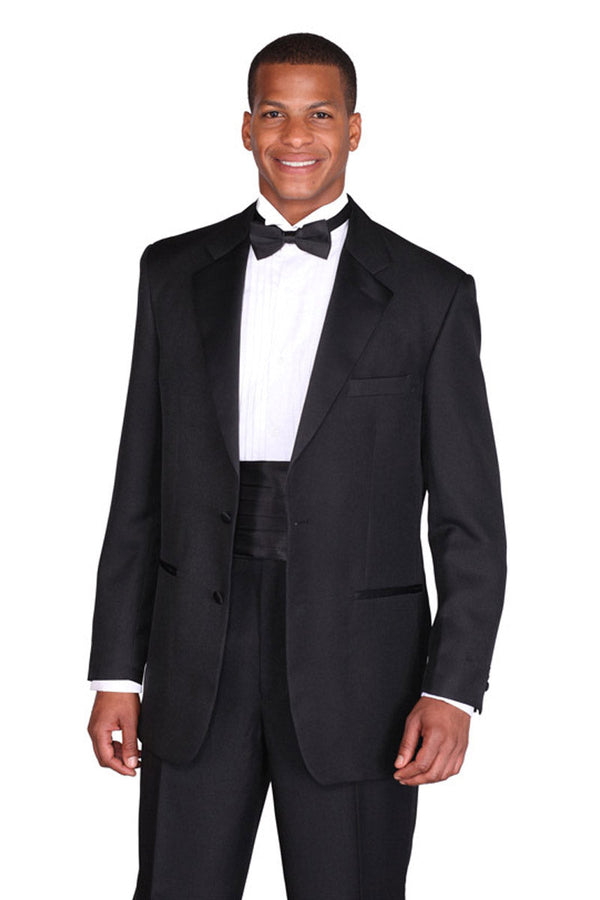 Mens Basic 2 Button Poly Tuxedo in Black