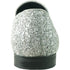 Bravo Mens Modern Glitter Sequin Prom Tuxedo Buckle Loafer in Silver Grey - Men's Dress Shoes