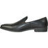 Bravo Mens Classic Plain Toe Slip on Loafer Dress Shoe in Black