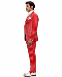 Light Red and White Pinstripe - Gangster 1920s Pinstripe Suit - Mens  Fashion Suit