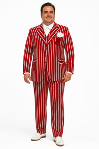 Red and White Pinstripe Gangster 1920s Pinstripe Suit - Mens  Fashion Suit