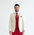 Men's Cream and Red 3 Piece Suit – Cream Blazer, Red Vest Suit and Red Pants