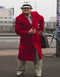 Red Trench Coat - Long Red Coat - Mens  Peacoat - Mens Red Overcoat - Wool Fabric