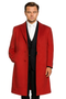Three Buttons Red Wool Fabric Overcoat / Long men's Dress Topcoat - Winter coat