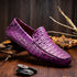 Marco_Di_Milano Remo: Luxury Purple Leather Loafers