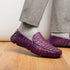 Marco_Di_Milano Remo: Luxury Purple Leather Loafers