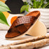 Zelli Rena Sueded Goatskin & Embossed Crocodile Slide in Cognac