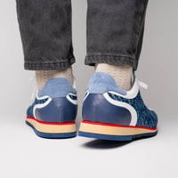 Zelli Ripi Hand Woven Sueded Calfskin Luxury Sneakers in Blue
