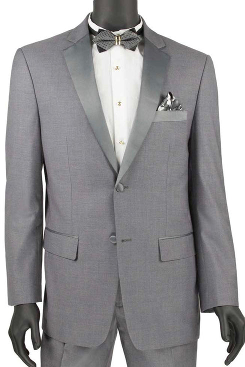 Mens Slim Fit Wool Feel Tuxedo in Grey