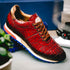 Zelli Rocco Hand-Burnished Embossed Crocodile Sneakers in Red